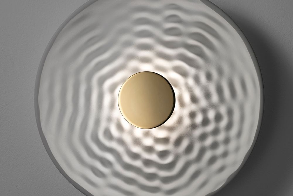 Unique pieces - PULSE by Pierre Charrié suspension wall lamp made of plaster of Paris. - RADAR INTERIOR