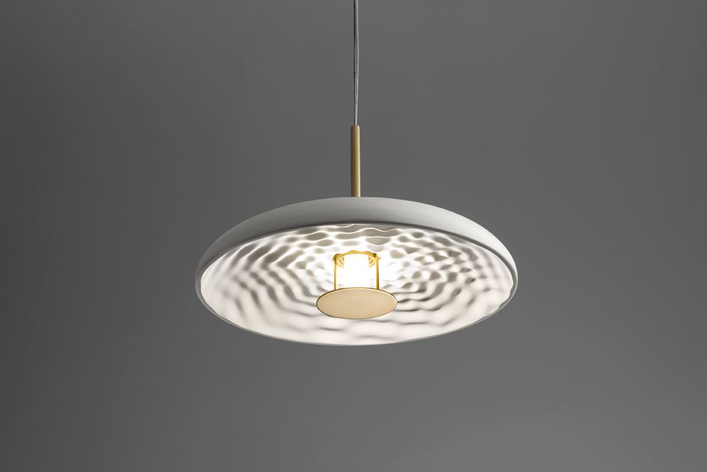 Unique pieces - PULSE by Pierre Charrié suspension wall lamp made of plaster of Paris. - RADAR INTERIOR