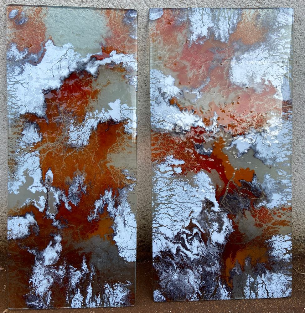 Pièces uniques - Table basse plateau verre fusing pièce unique. - RECYCLAGE DESIGN RÉANIMATEUR D'OBJETS R & D