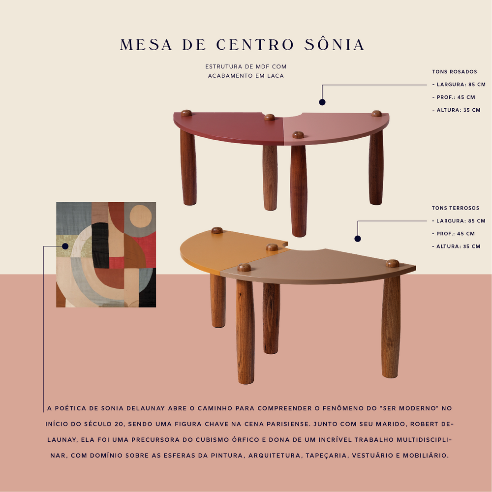 Objets design - Table basse Sônia - ESTÚDIO MAIS ALMA