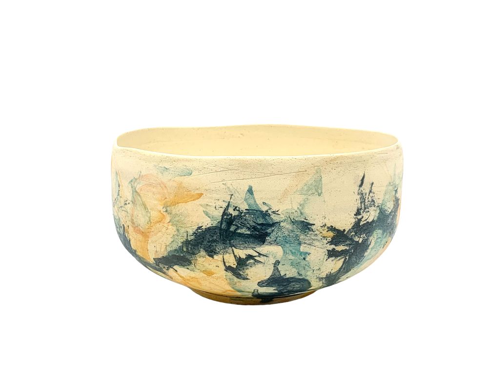 Ceramic - Large Pictorial Bowl No. 12, Unique Piece - ATELIER ELSA DINERSTEIN