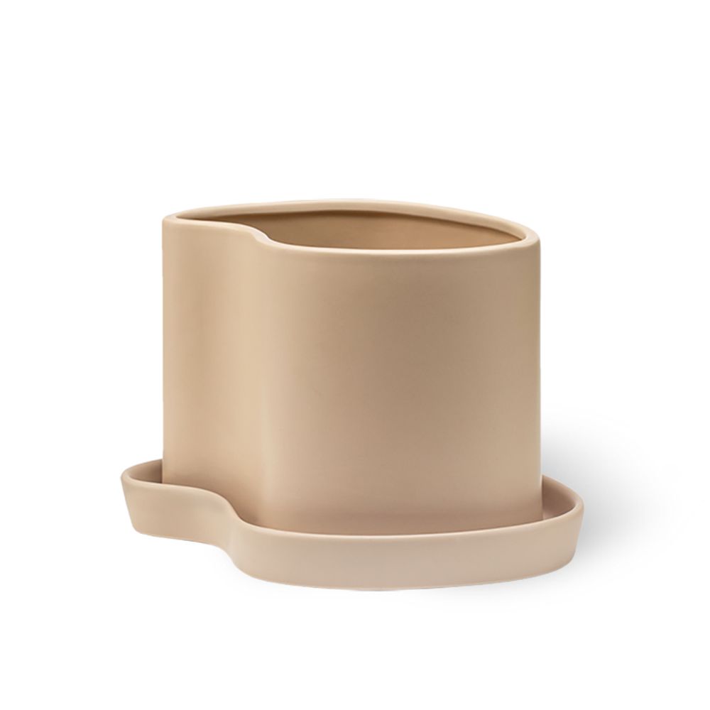 Pottery - Silhouette pot w/saucer - STENCES