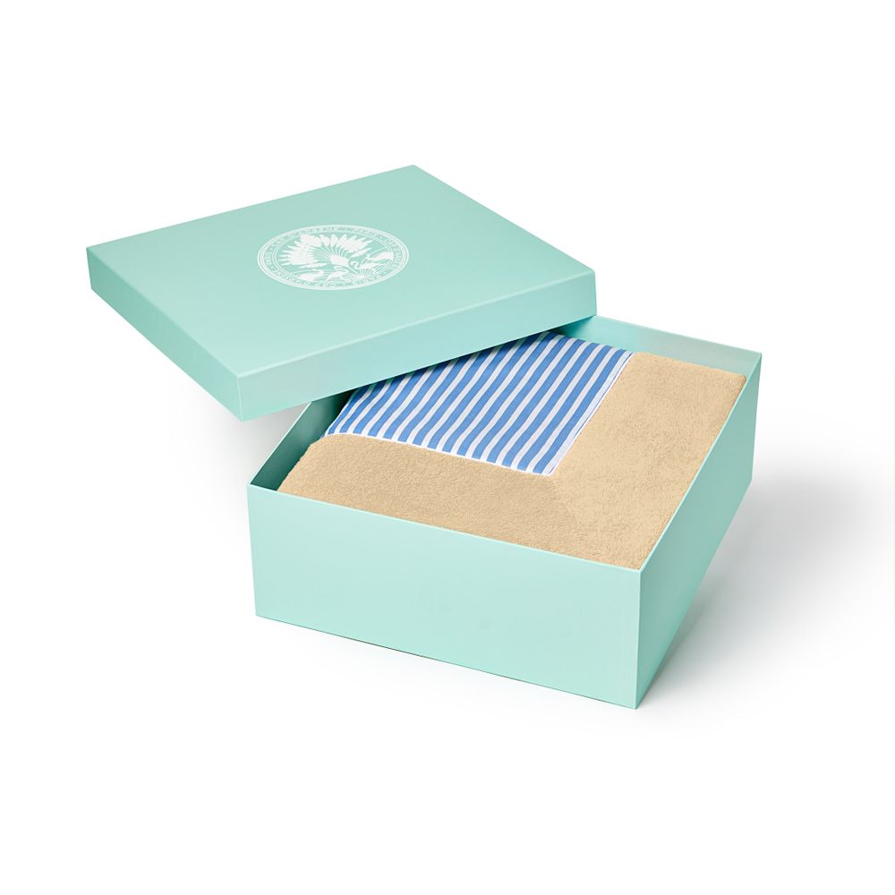 Bath towels - Blue Striped Sable "Grand Luxe" Beach Towel - CAP D'ARSÈNE