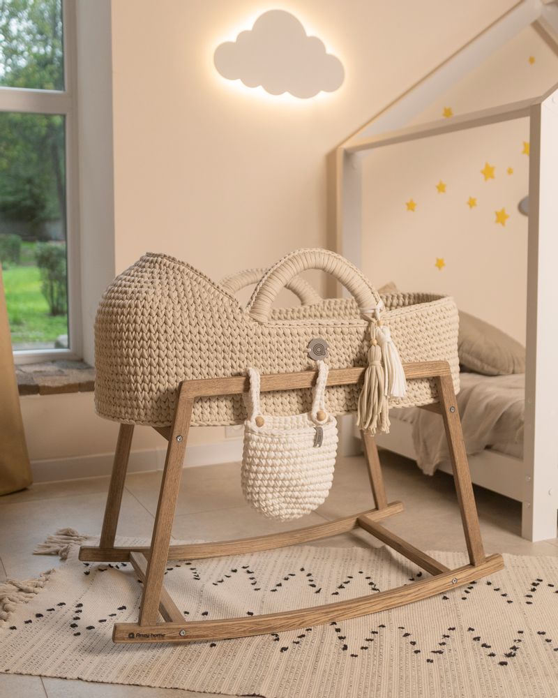 Baby furniture - Moses basket with round hood and rocking stand - ANZY HOME