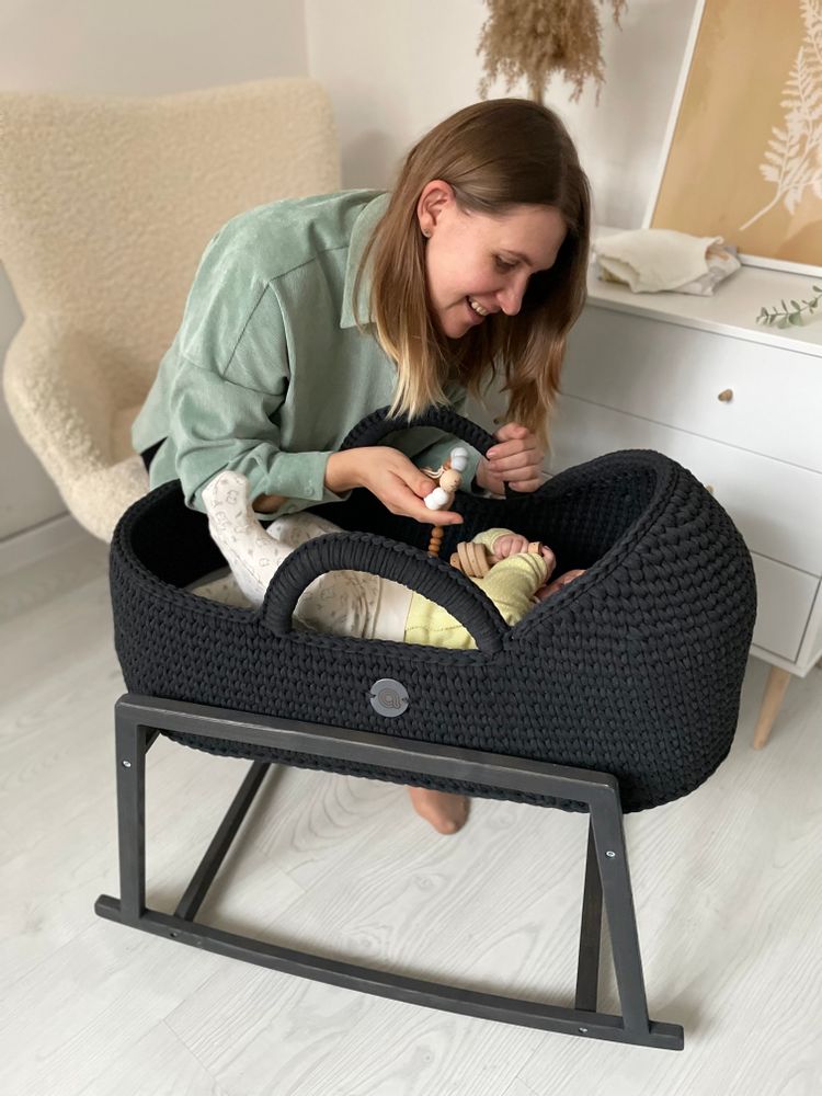 Baby furniture - Moses basket with round hood and rocking stand - ANZY HOME