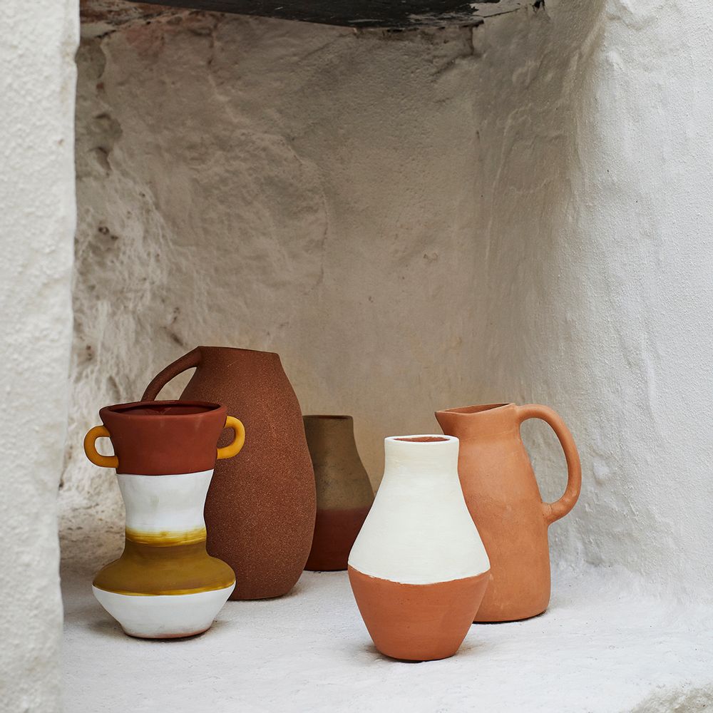 Vases - Vase en terre cuite peint à la main - MADAM STOLTZ