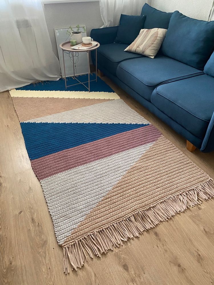 Design carpets - Large cotton carpet with geometric pattern - ANZY HOME