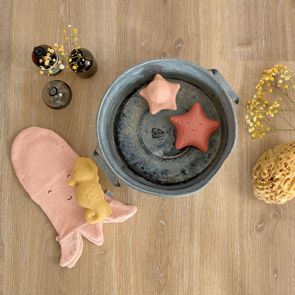 Children's bathtime - LÄSSIG  Play Wash Glove GOTS Turtle, Octopus, Whale & Shark - LASSIG GMBH