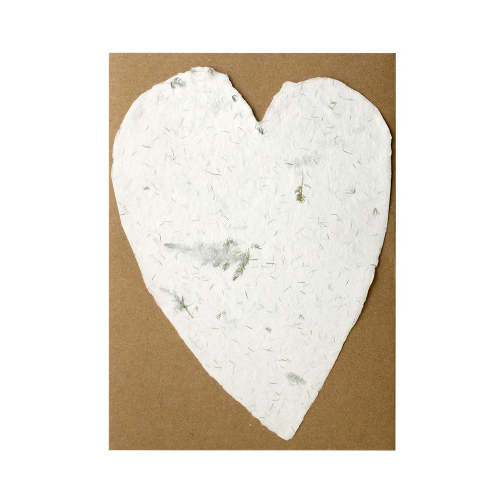 Stationery - Large Heart Handmade Paper Greeting Card - OBLATION PAPERS AND PRESS