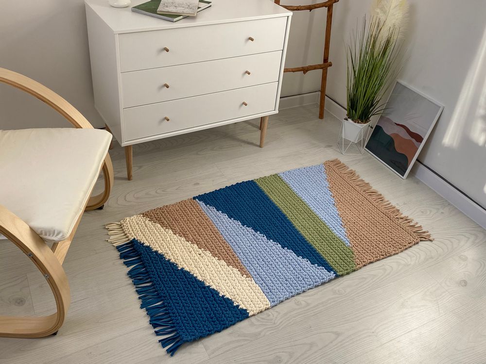 Design carpets - Large cotton carpet with geometric pattern - ANZY HOME