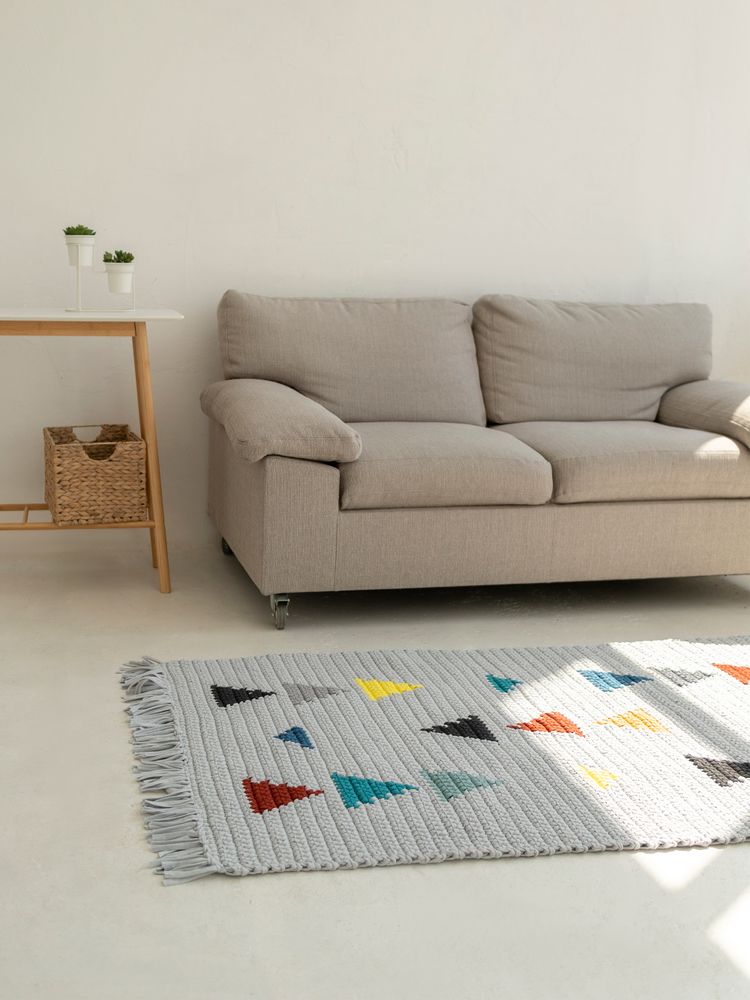Design carpets - Large cotton carpet with geometric pattern - ANZY HOME