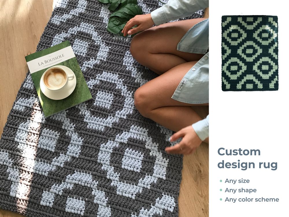 Design carpets - Large cotton carpet with geometric pattern - ANZY HOME