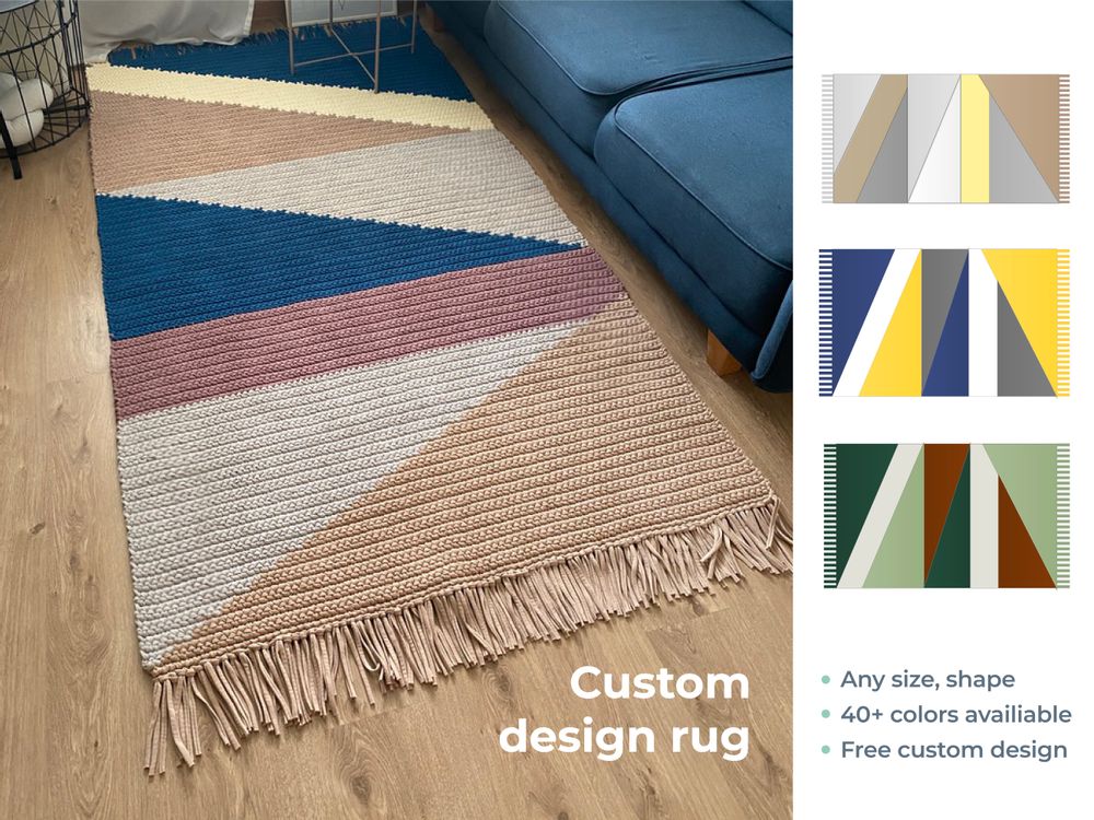 Design carpets - Large cotton carpet with geometric pattern - ANZY HOME