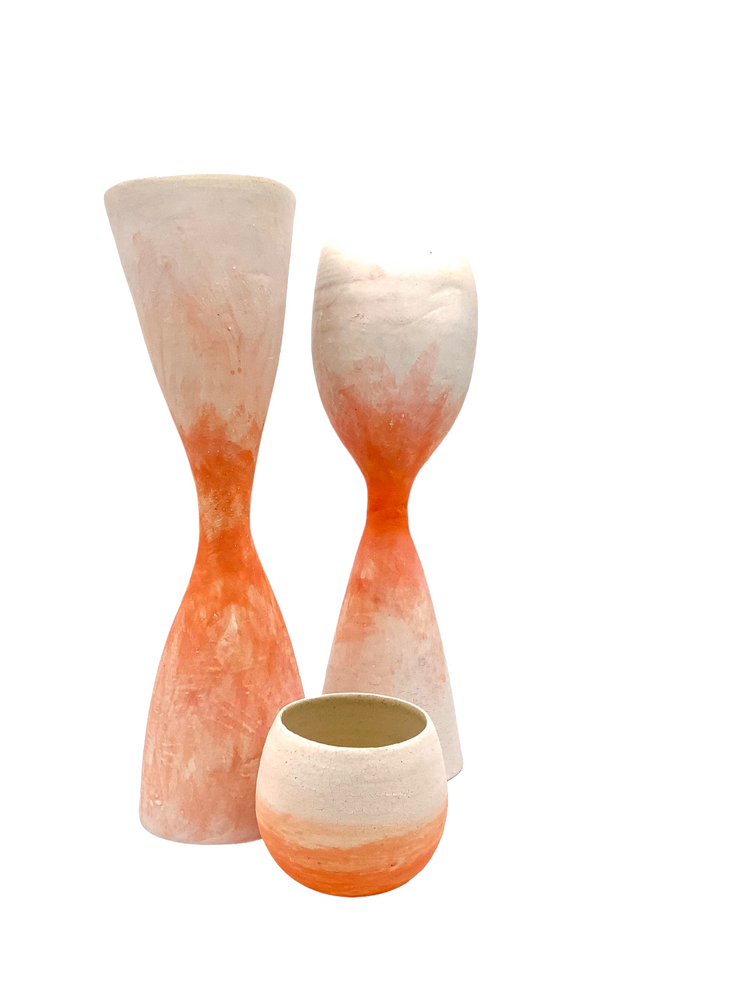 Céramique - Figure Libre, trio orange - ATELIER ELSA DINERSTEIN