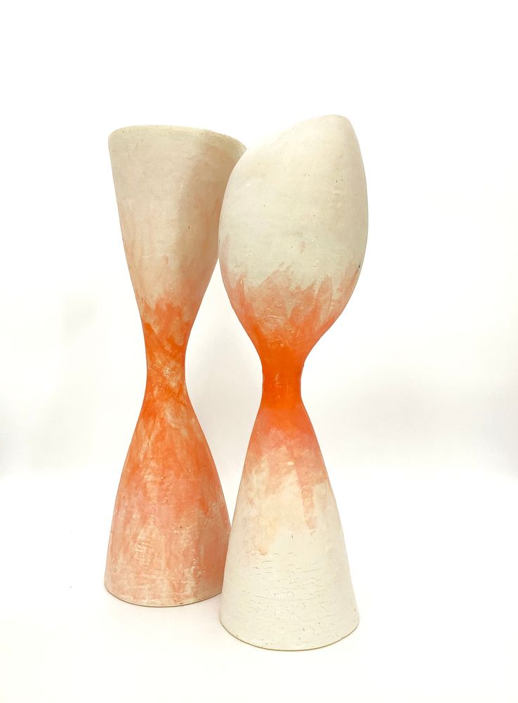 Céramique - Figure Libre, trio orange - ATELIER ELSA DINERSTEIN