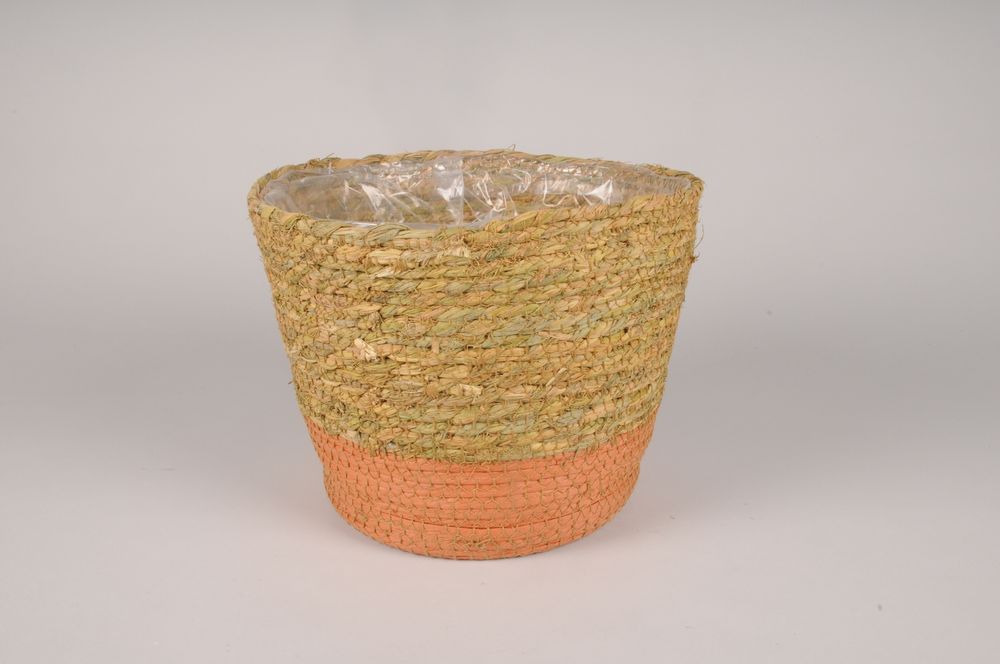 Decorative objects - Natural and orange seagrass planter - LE COMPTOIR.COM
