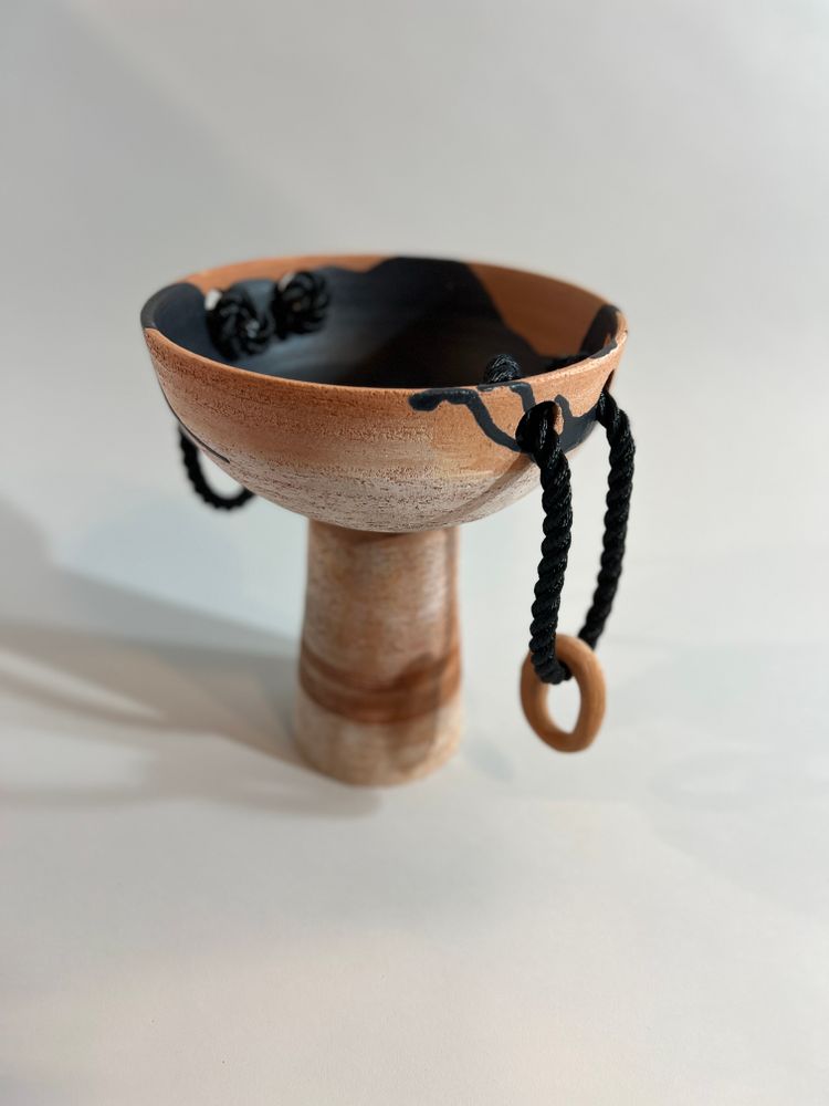 Céramique - Coupe à pied anses cordes - LISA MAÏOFISS