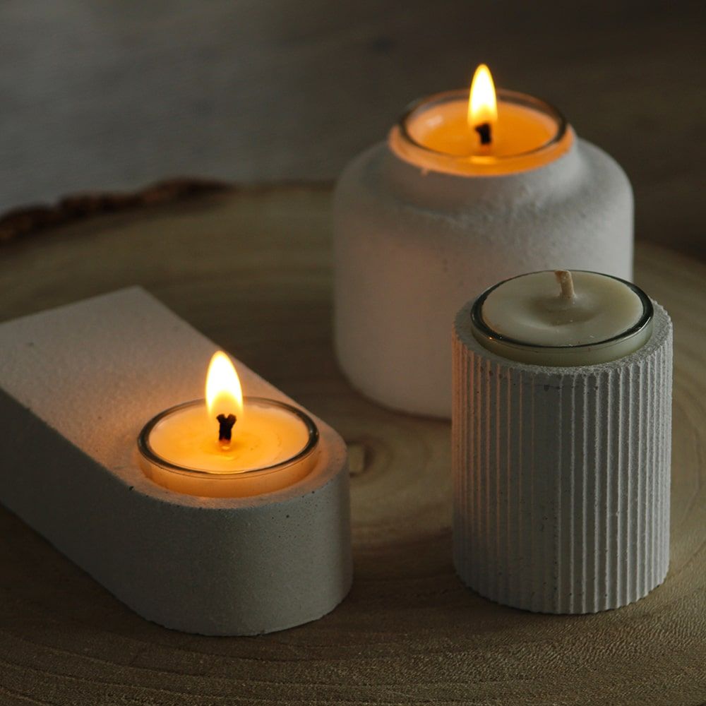 Design objects - Notched concrete candle holder - AKARA