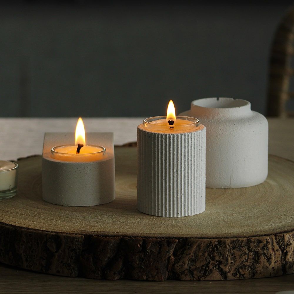 Objets design - Bougeoir bouteille en béton - AKARA