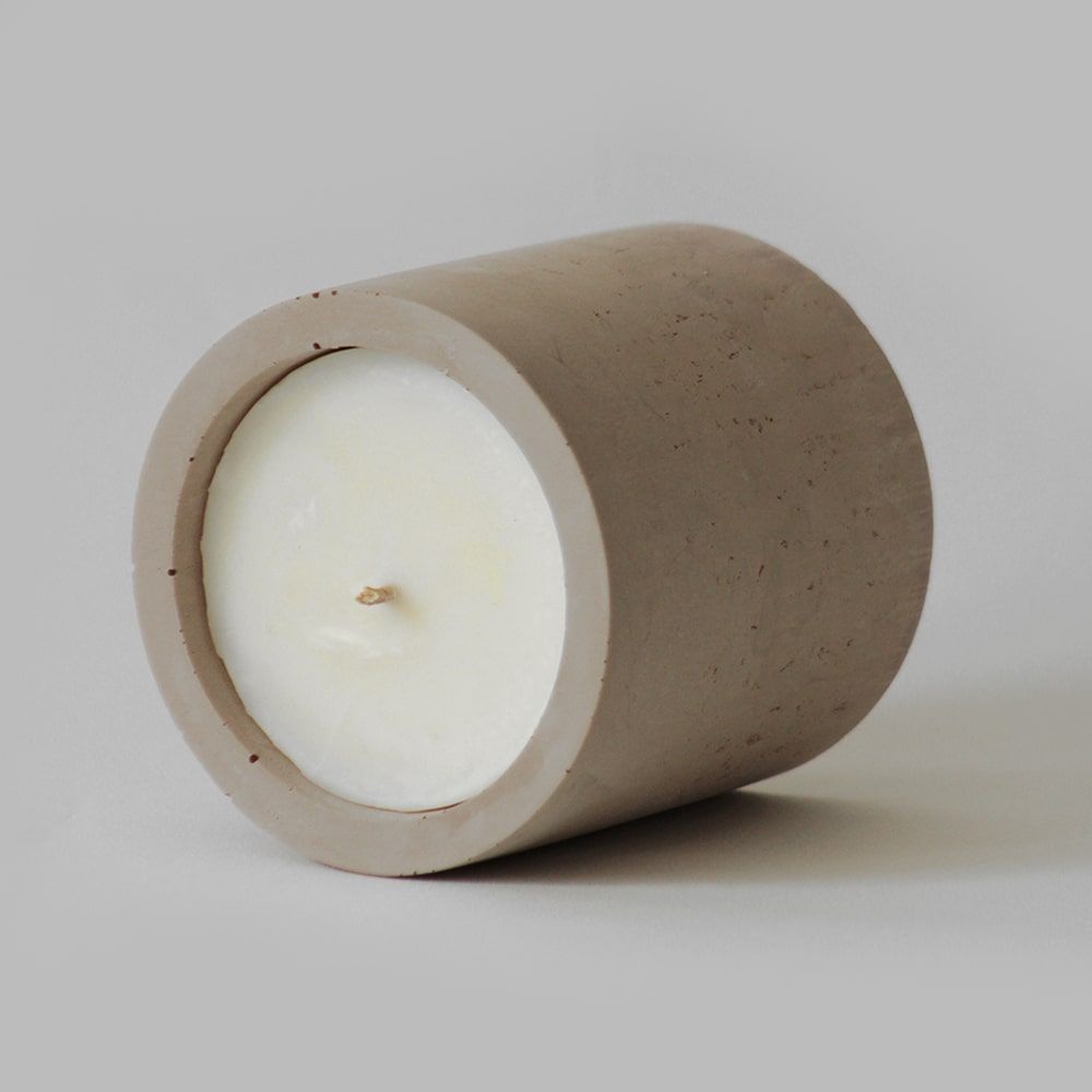 Design objects - Beige concrete scented candle - AKARA