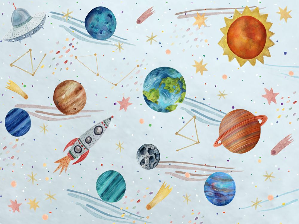 Children's bedrooms - SUSTAINABLE DESIGNER KID'S RUG / GIVE ME SOME SPACE & NERIDA'S TREASURE - HUEPPI DESIGNER KID'S RUGS