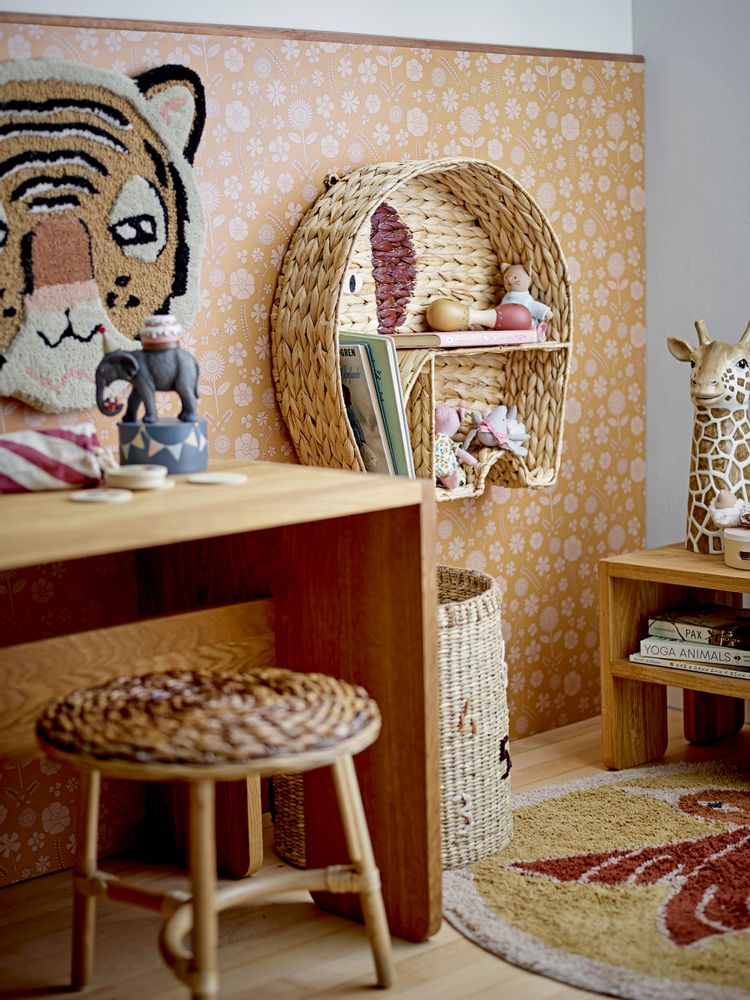 Children's tables and chairs - Bas Stool, Brown, Oak - BLOOMINGVILLE MINI