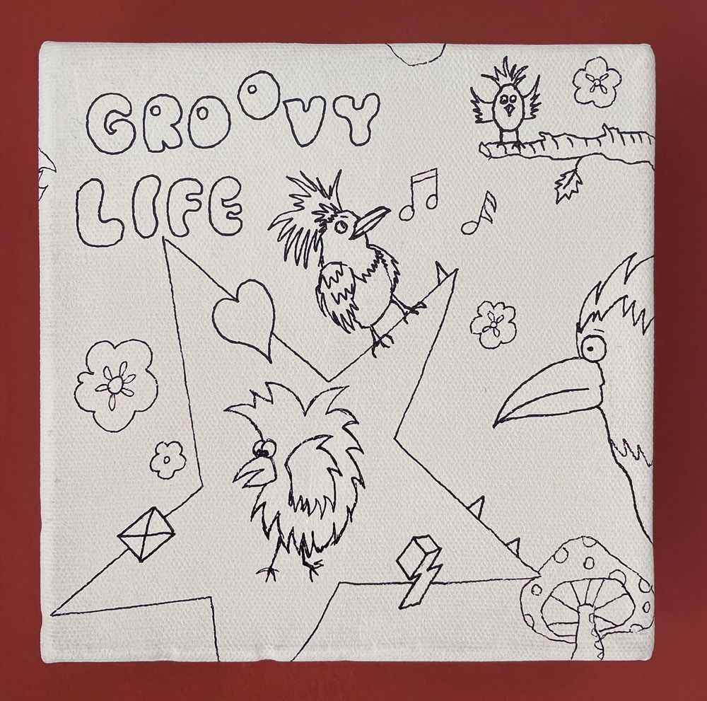 Loisirs créatifs pour enfant - Toile peinte par vous - Groovy Life - VERY LUCKY CRAFTSHOP