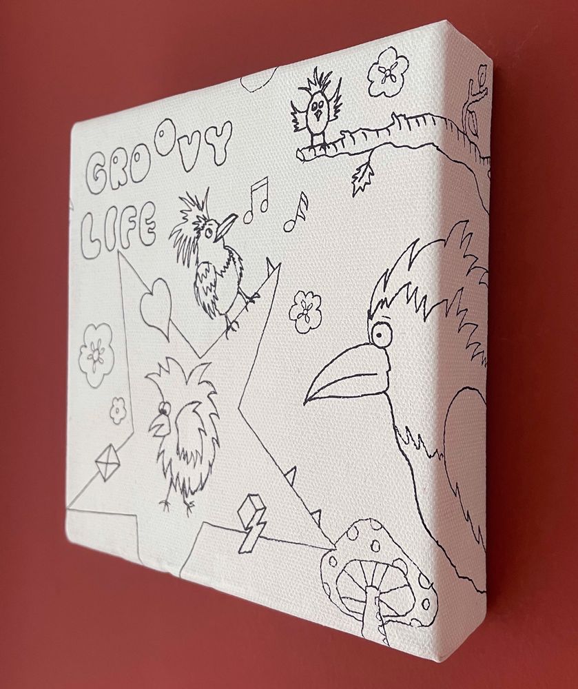 Loisirs créatifs pour enfant - Toile peinte par vous - Groovy Life - VERY LUCKY CRAFTSHOP