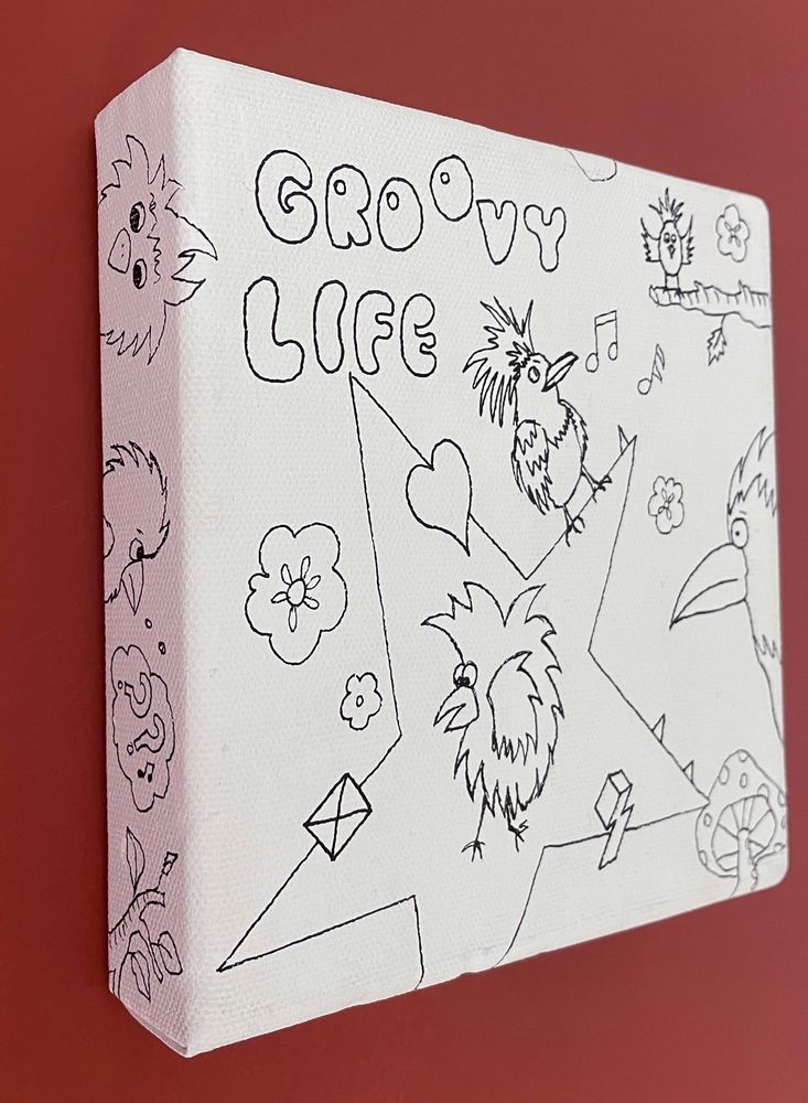 Loisirs créatifs pour enfant - Toile peinte par vous - Groovy Life - VERY LUCKY CRAFTSHOP