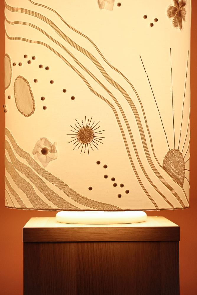 Lampes à poser - Lampe brodée VOLTIGES - MAISON DUCHÉNOY