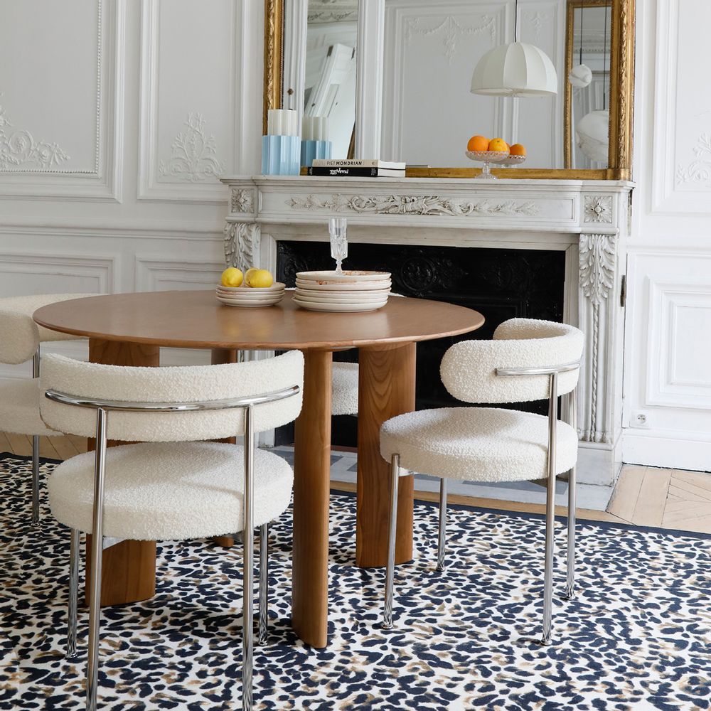 Chaises - Chaise Libera laine bouclette blanc crème - THE SOCIALITE FAMILY