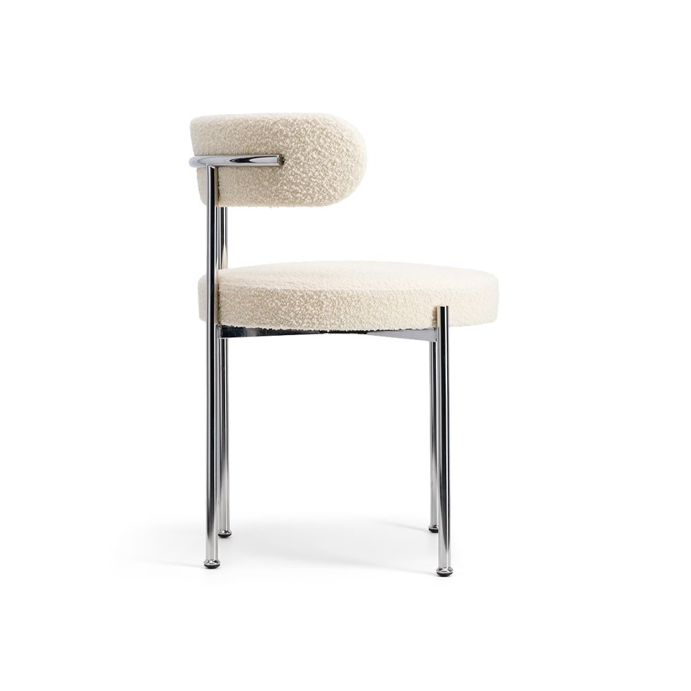 Chaises - Chaise Libera laine bouclette blanc crème - THE SOCIALITE FAMILY