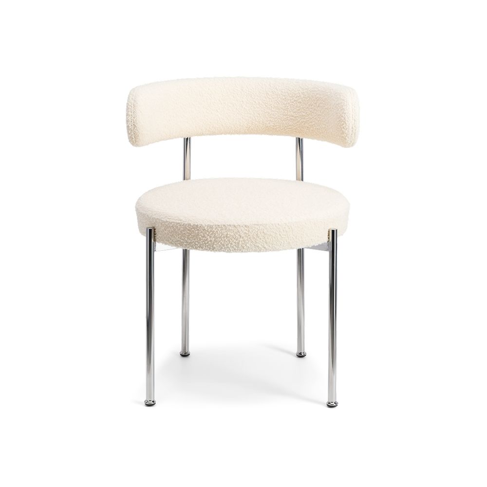 Chaises - Chaise Libera laine bouclette blanc crème - THE SOCIALITE FAMILY