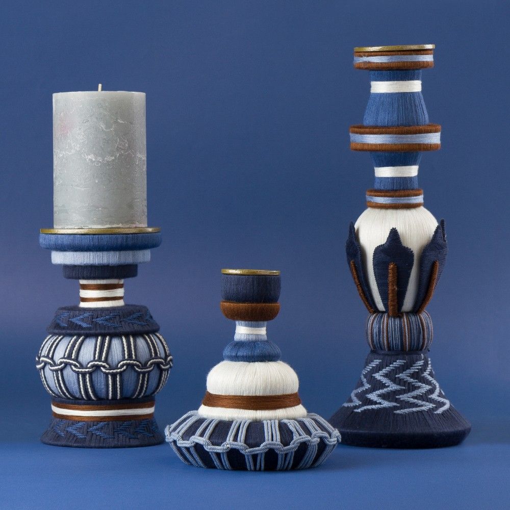 Design objects - Pair Of Candlesticks With Trimmings - Brothers - MIHO UNEXPECTED THINGS
