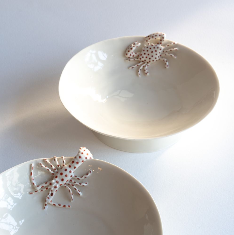 Platter and bowls - Oriental High Plate Crab Sevillian Series - YUKIKO KITAHARA