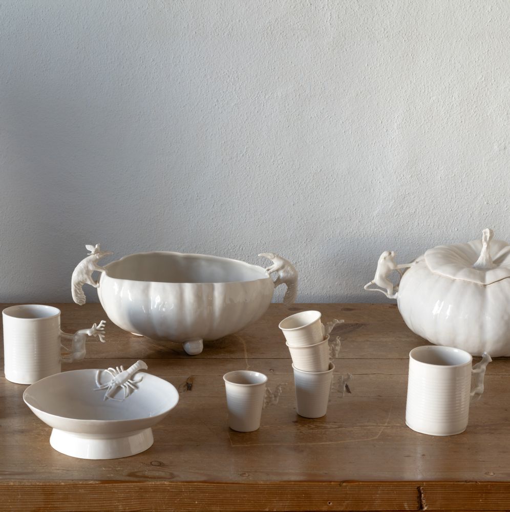 Platter and bowls - Oriental High Plate Crab Sevillian Series - YUKIKO KITAHARA