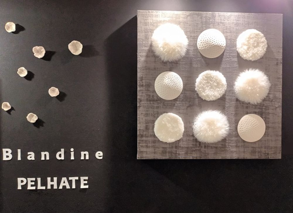 Tableaux - Tableau : 9 pompons blancs sur velours - BLANDINE PELHATE