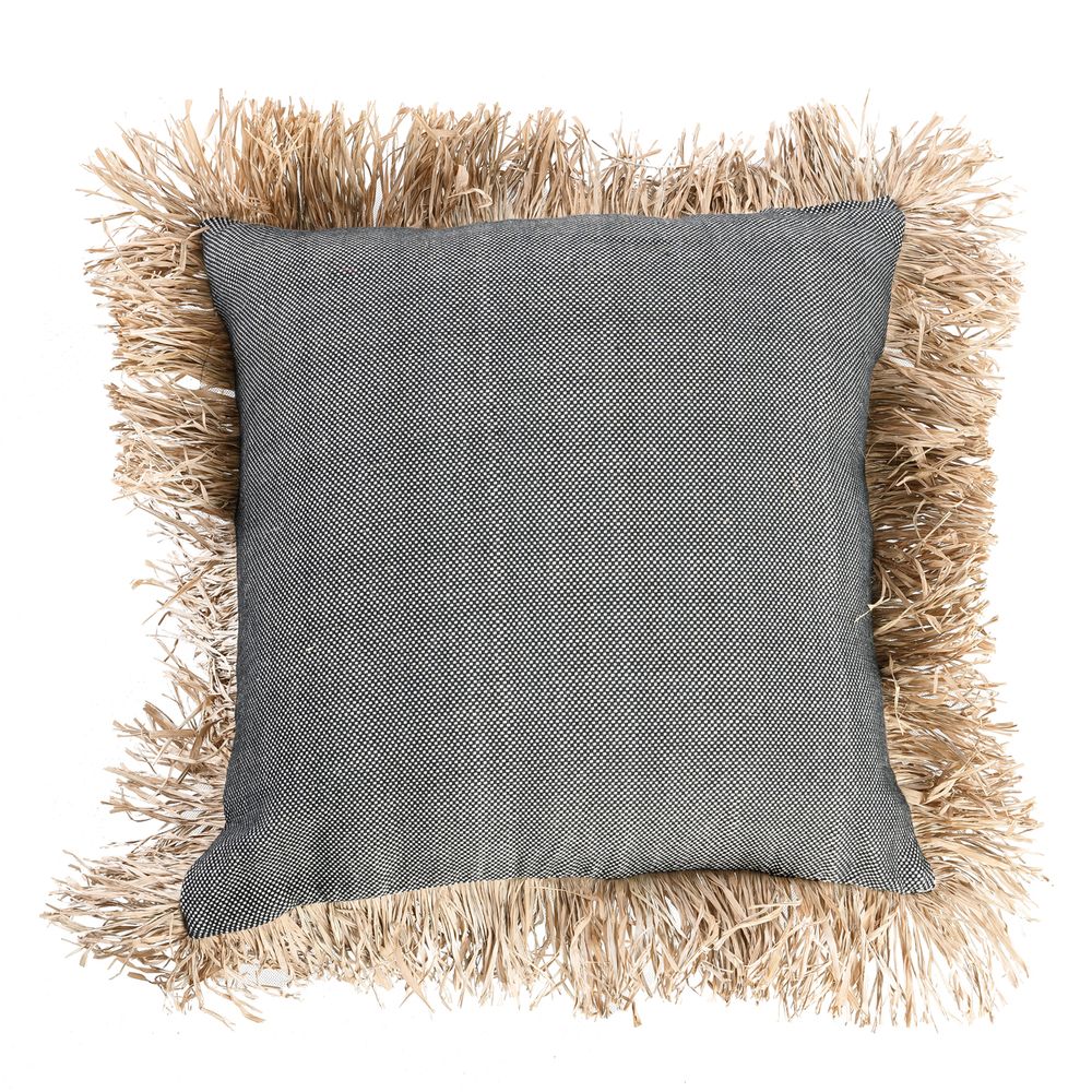 Coussins - Housse de coussin « The Cotton Bonita », noir naturel, 60 x 60 pouces - BAZAR BIZAR LIVING