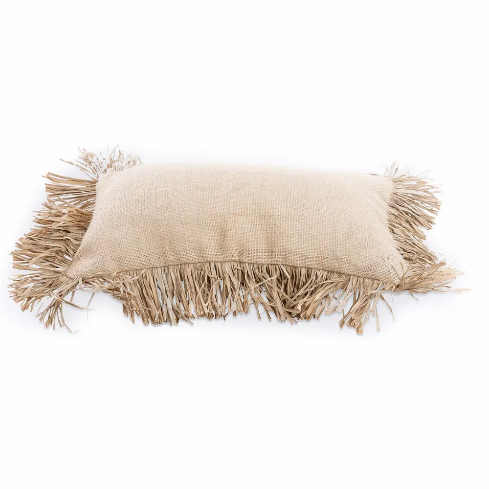 Cushions - The Jute Bonita Cushion Cover - Natural - 30x50 - BAZAR BIZAR LIVING