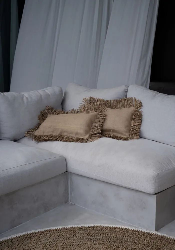 Cushions - The Jute Bonita Cushion Cover - Natural - 30x50 - BAZAR BIZAR LIVING