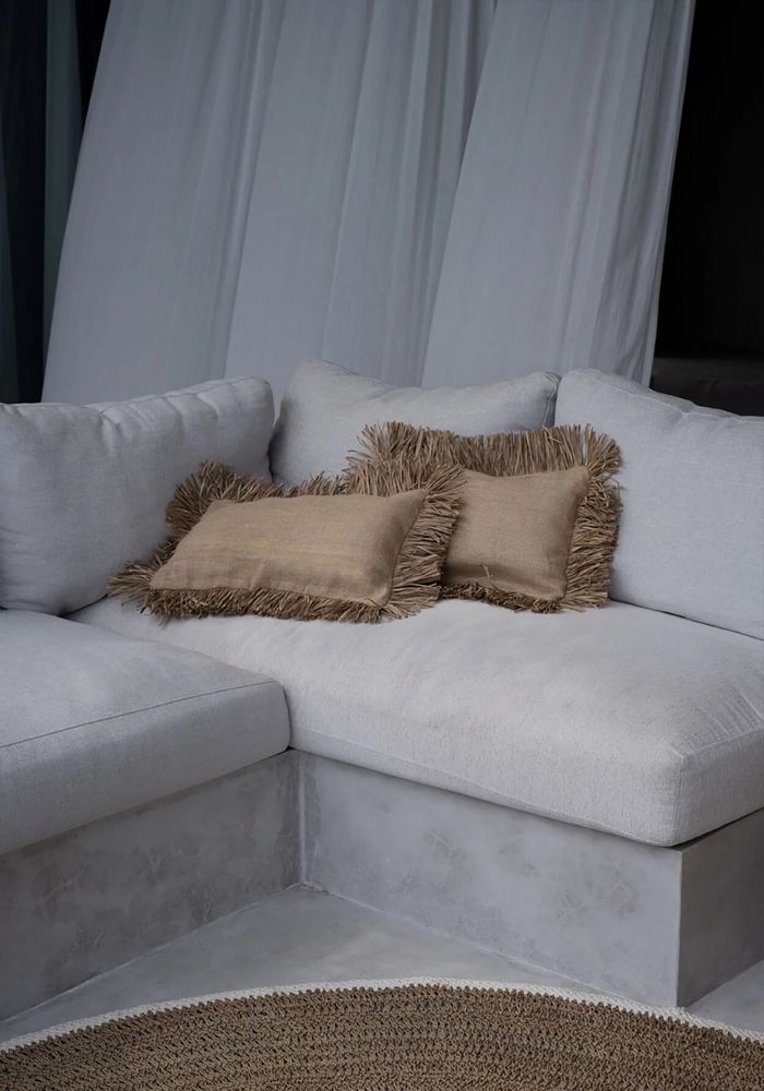 Cushions - The Jute Bonita Cushion Cover - Natural - 30x50 - BAZAR BIZAR LIVING
