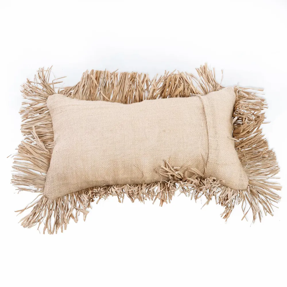 Cushions - The Jute Bonita Cushion Cover - Natural - 30x50 - BAZAR BIZAR LIVING