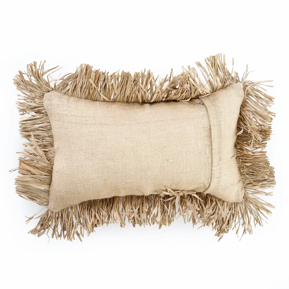 Cushions - The Jute Bonita Cushion Cover - Natural - 30x50 - BAZAR BIZAR LIVING