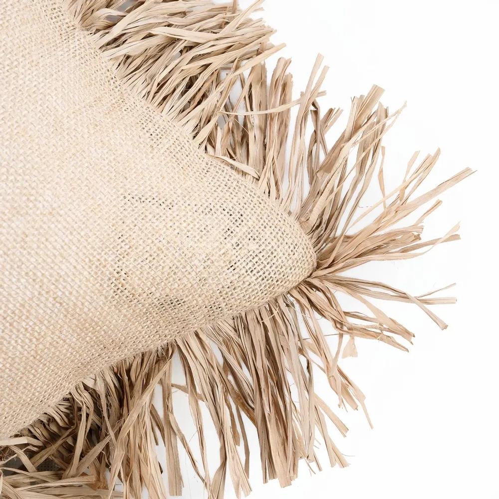 Cushions - The Jute Bonita Cushion Cover - Natural - 30x50 - BAZAR BIZAR LIVING