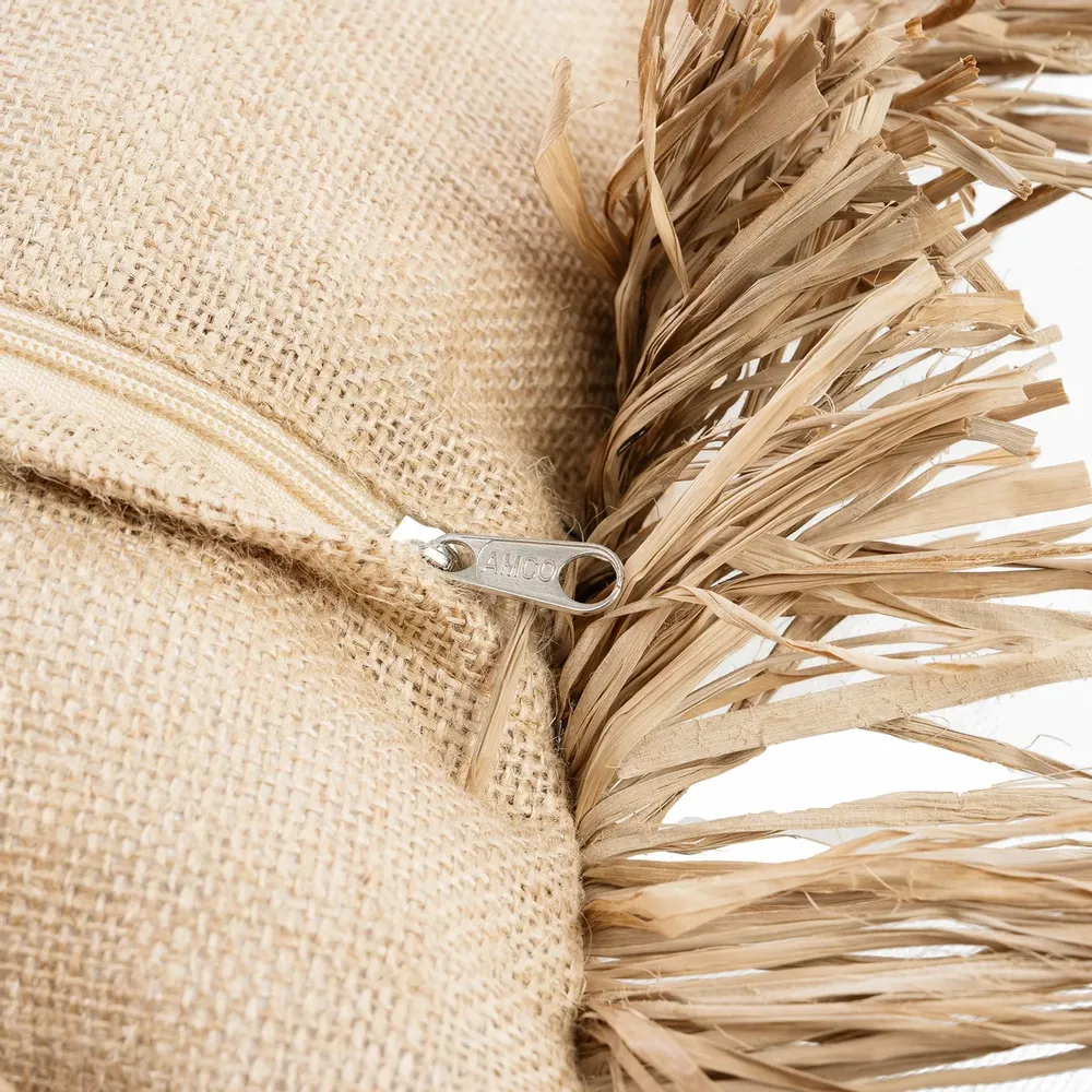 Cushions - The Jute Bonita Cushion Cover - Natural - 30x50 - BAZAR BIZAR LIVING