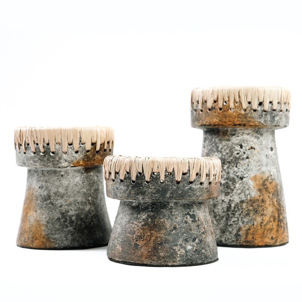 Candlesticks and candle holders - The Pretty Candle Holder - Antique Grey - S - BAZAR BIZAR LIVING