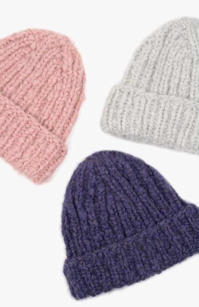 Hats - Pure Cashmere Fold-Up Hand Knit Hat - #668 H-CBR - KARAKORAM ACCESSORIES