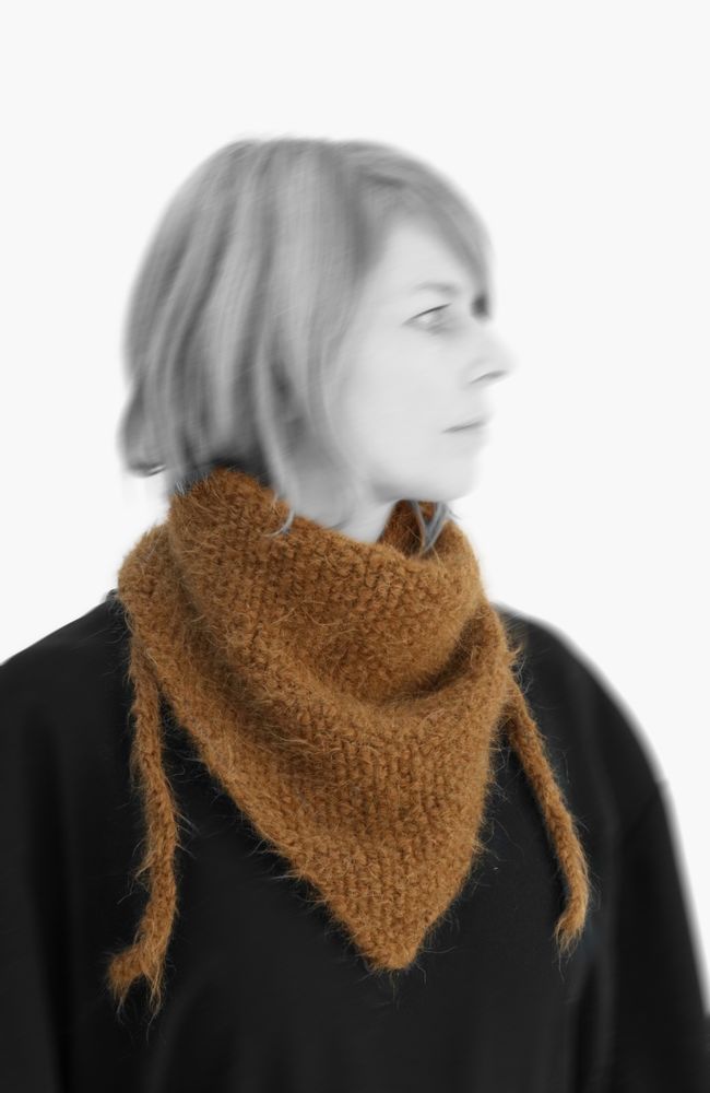 Scarves - Hand Knit Suri Alpaca Triangle Scarf - #871 S-S - KARAKORAM ACCESSORIES
