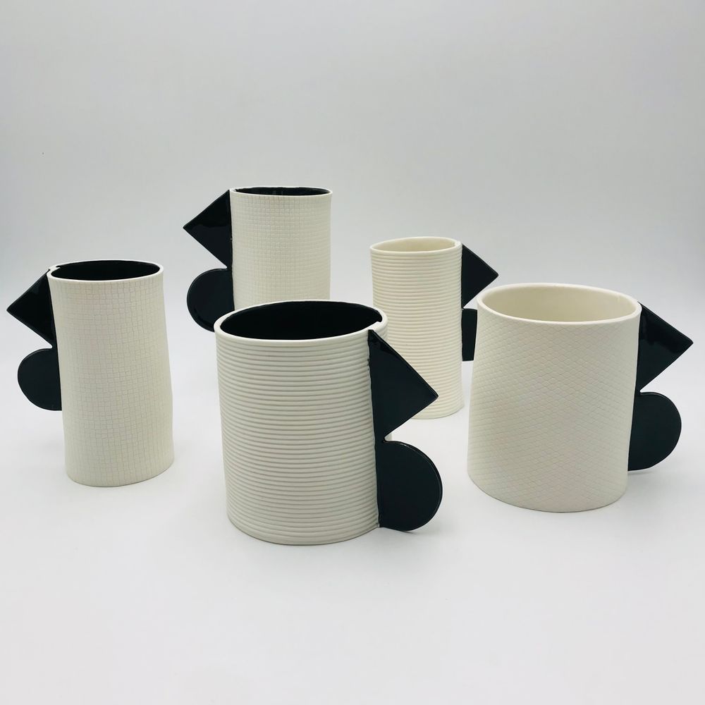 Vases - Vases - Géométrie Noir & Blanc - FANNY LAUGIER PORCELAINE