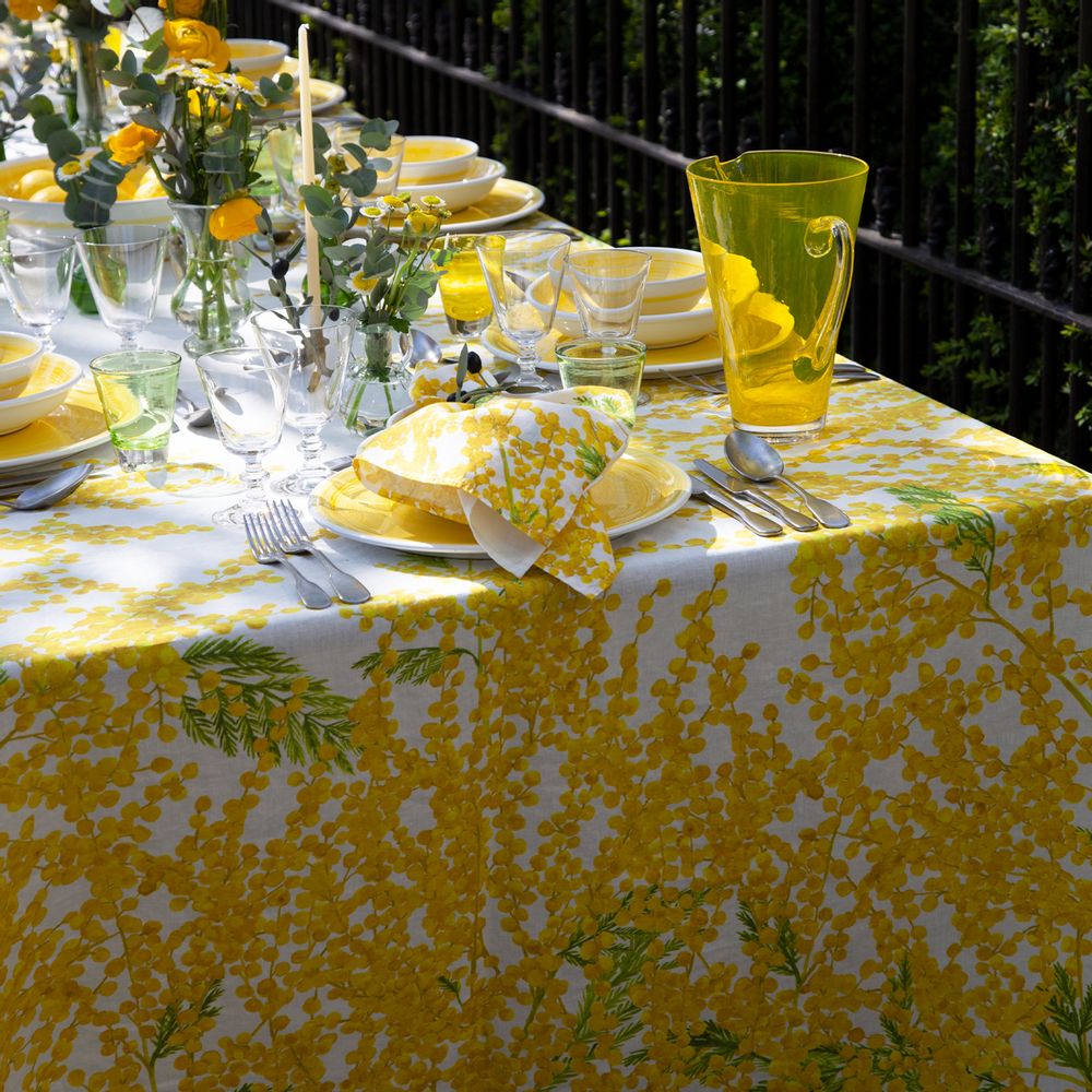 Table cloths - MIMOSA Linen Tablecloths & Napkins - SUMMERILL AND BISHOP